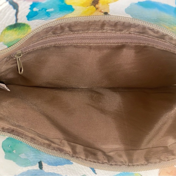 Lauren Scott Shoulder/Handbag Two Strap Bag in Spring Floral Pattern BLU/GRN/TAN - Picture 7 of 9